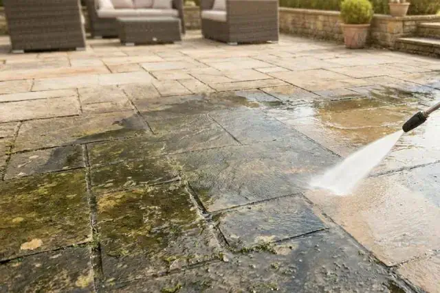 Patio cleaning being carried out on a Cork patio